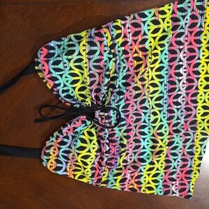 (J29) Joe Boxer Womans Swim Top Sz 2X - Black, Yellow, Pink, Blue